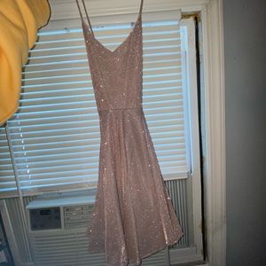 sparkle mini dress, pink/champagne color